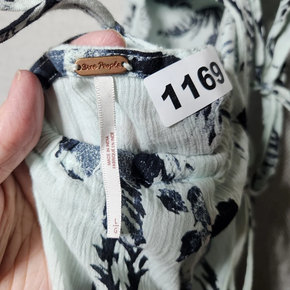 Free People Strappy Cutout Sun Dress Elegant Floral Halter Size Large - Picture 5 of 15